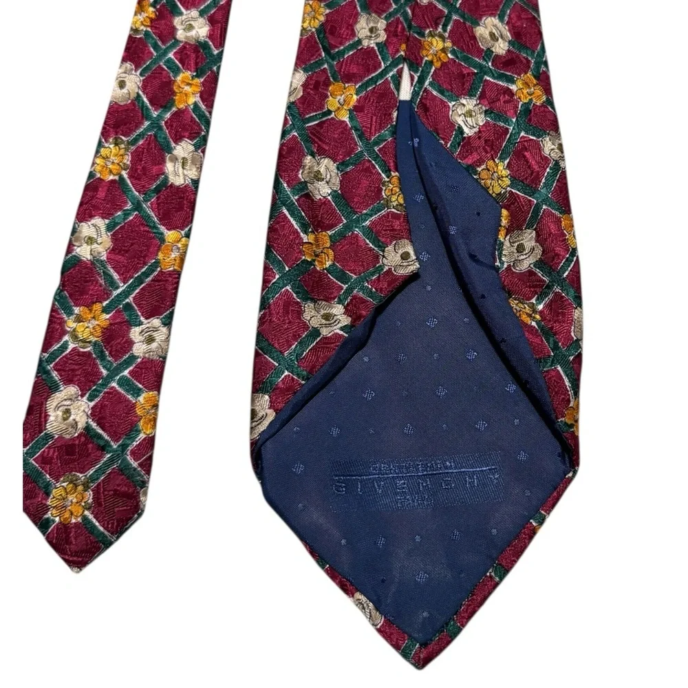 Givenchy Monsieur 100% Silk‎ Patterned Geometric Blue Men's Tie 55x3.5
